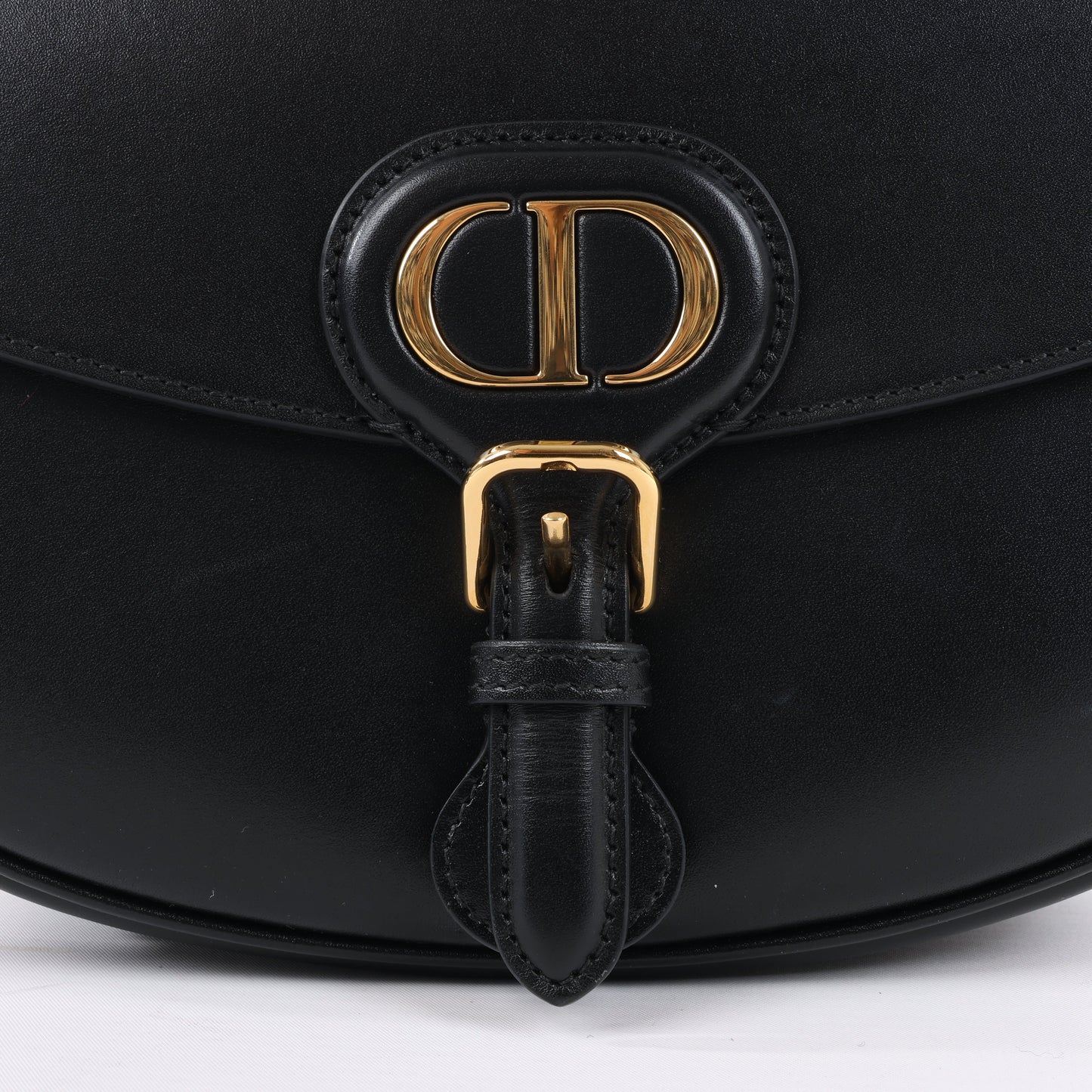 Christian Dior Bobby Medium Calfskin Flap Shoulder Bag in Black