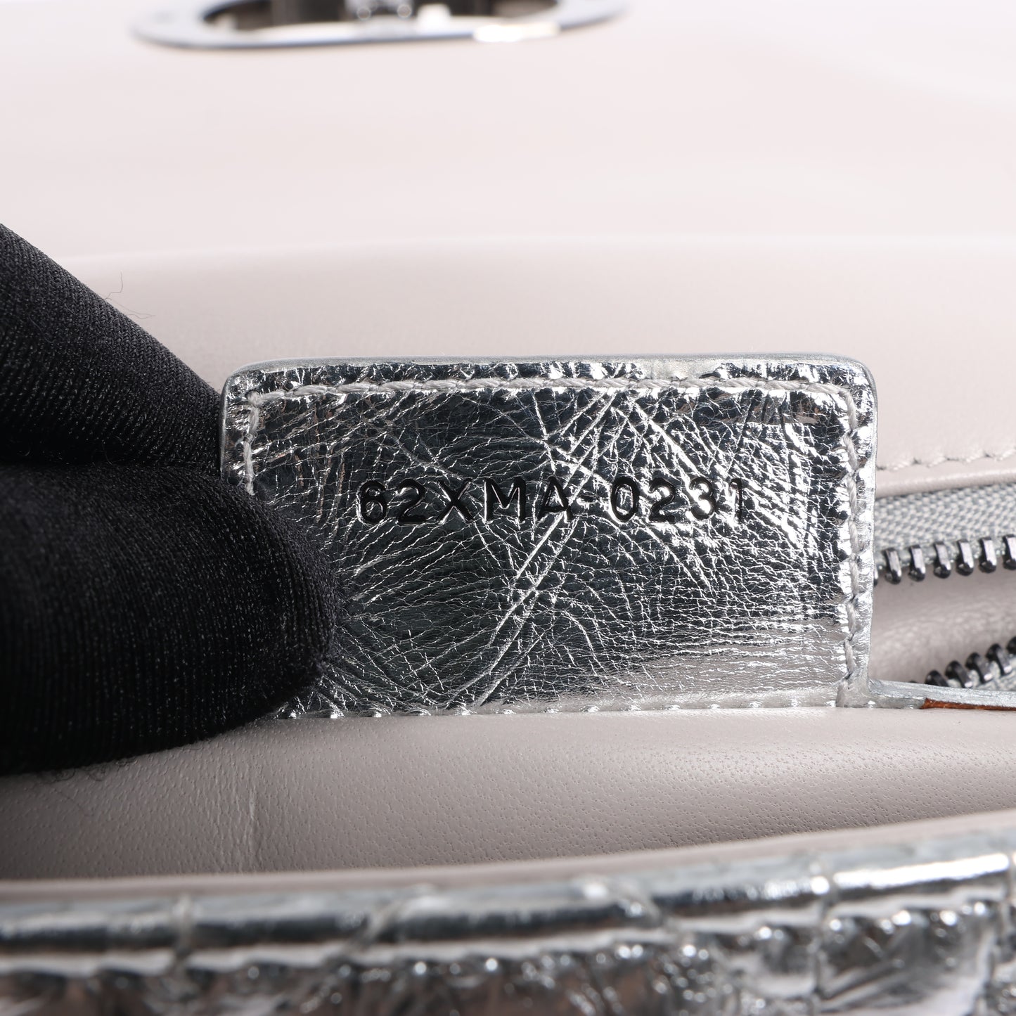Christian Dior Caro Leather Chain Shoulder Bag in Metallic Silver