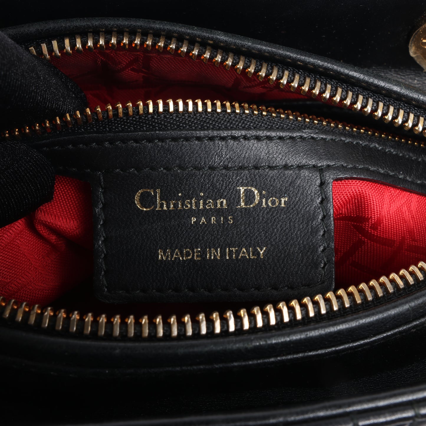 Christian Dior Lady Dior Cannage Leather Medium 2Way Handbag in Black