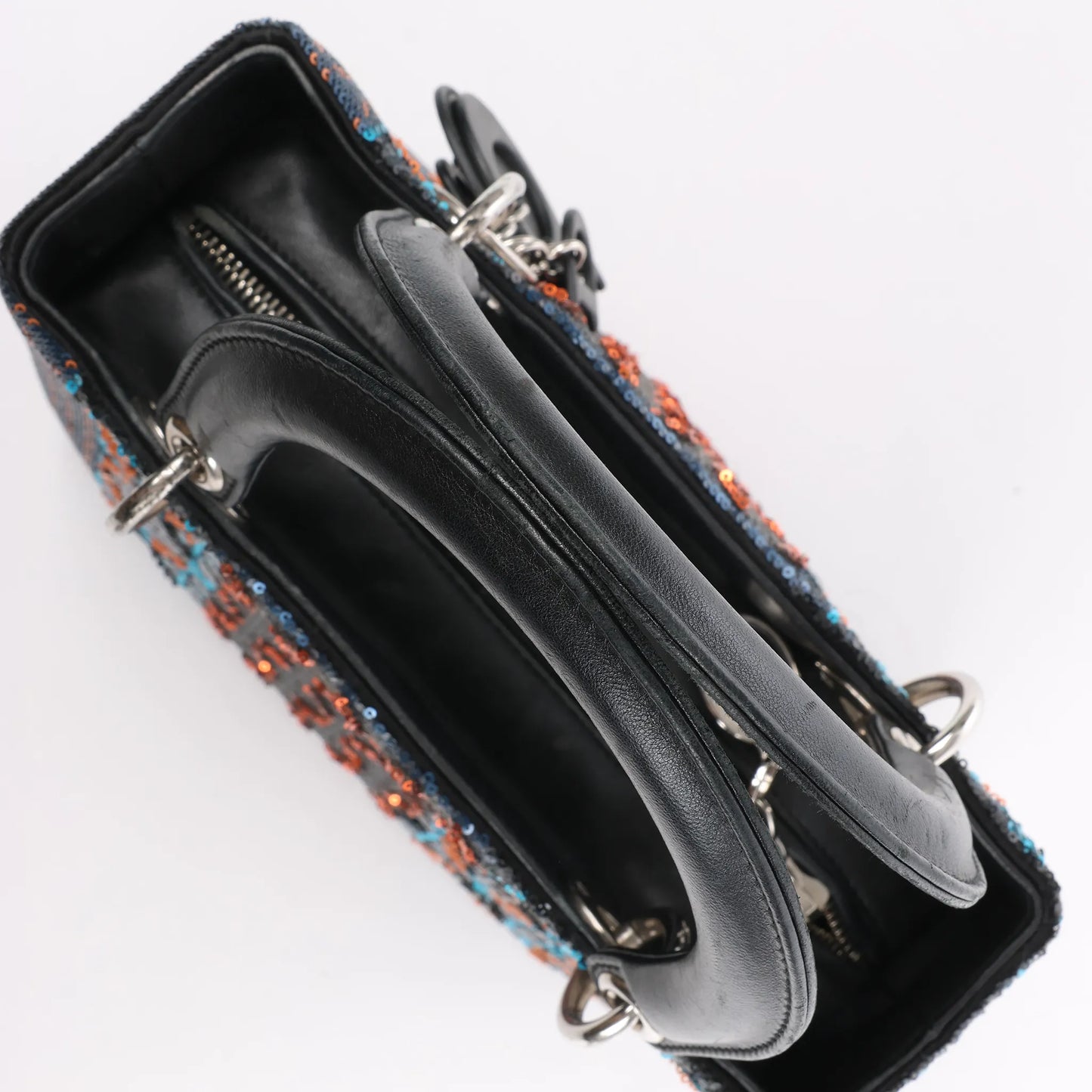 Dior Lady Dior Sequins Medium Handbag in Navy Blue