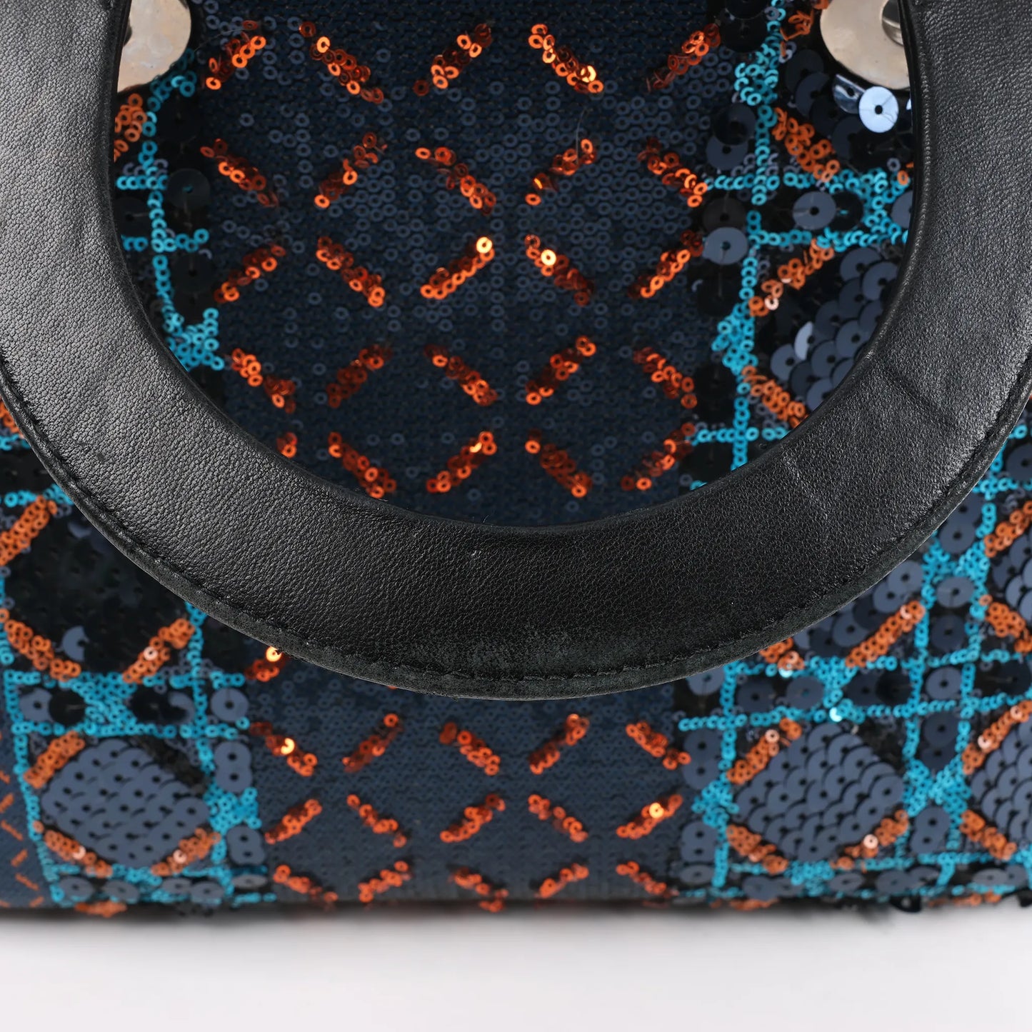 Dior Lady Dior Sequins Medium Handbag in Navy Blue