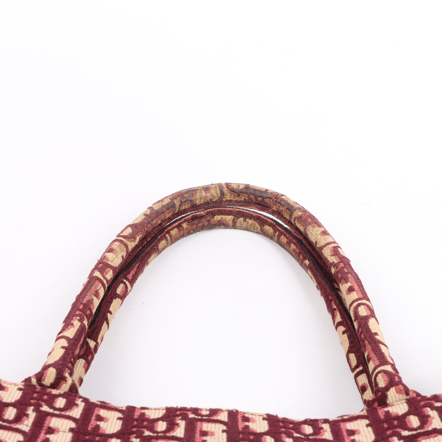 Grand sac bandoulière oblique en toile Christian Dior Book Tote bordeaux