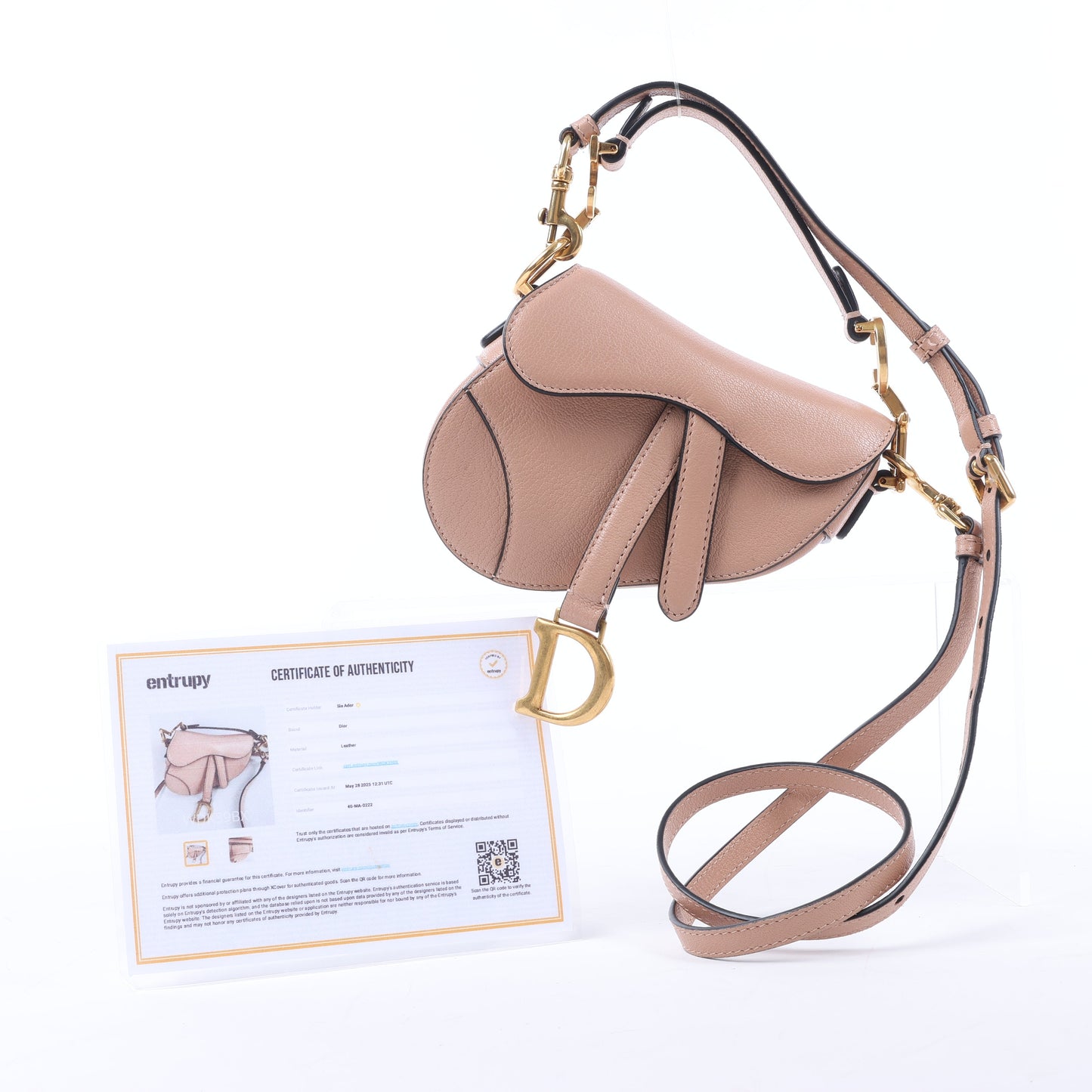 Christian Dior Saddle Micro Bag Leather 2Way Handbag in Blush