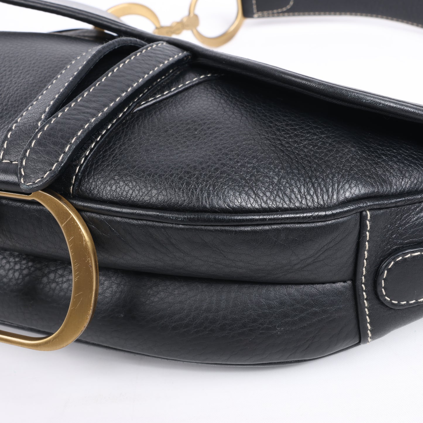 Christian Dior Saddle Classic Bag Leather 2Way Handbag in Black