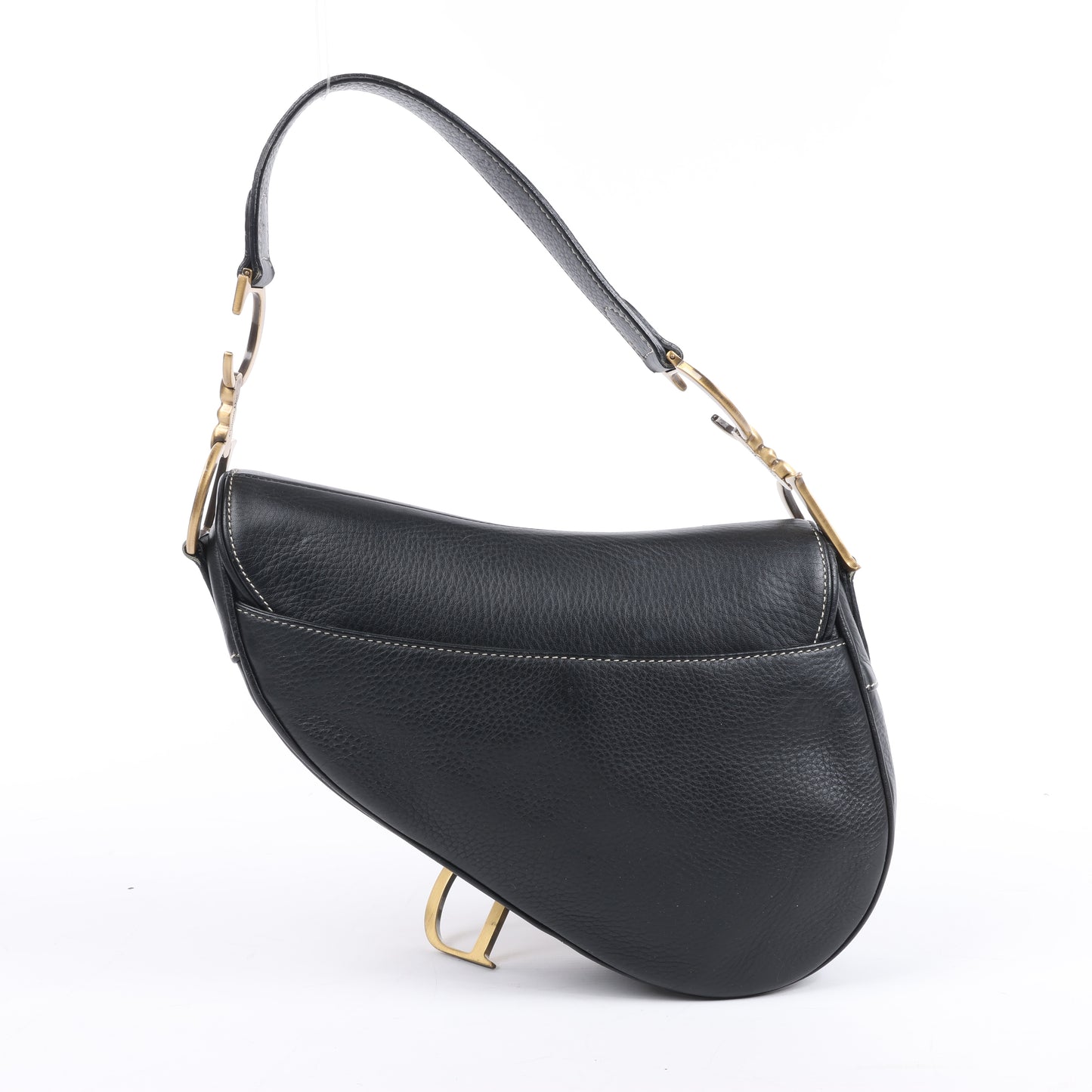 Christian Dior Saddle Classic Bag Leather 2Way Handbag in Black