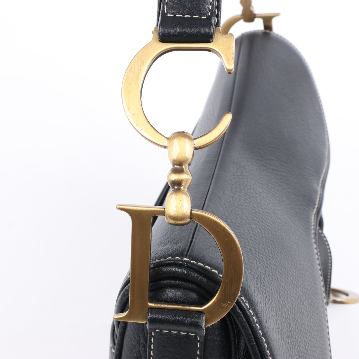 Christian Dior Saddle Classic Bag Leather 2Way Handbag in Black