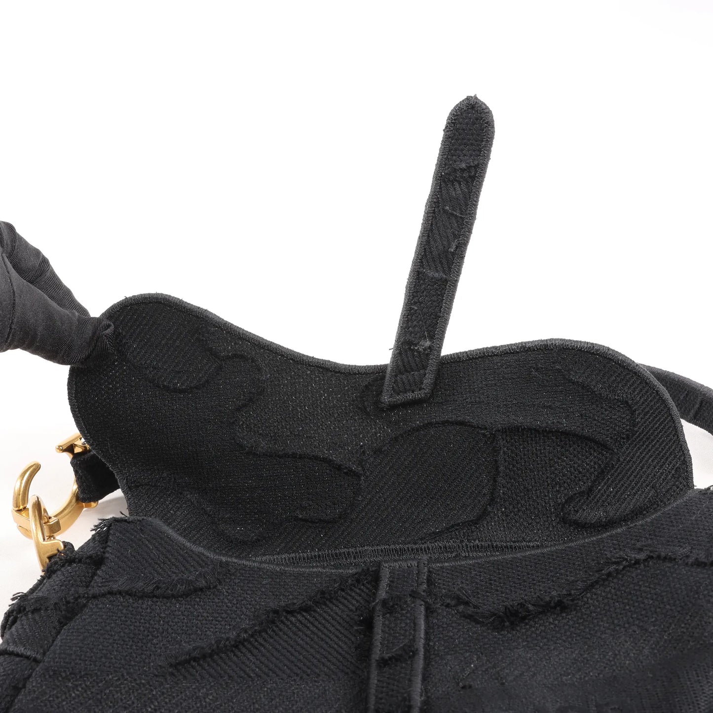 Dior Saddle Classic Bag Canvas Shoulder Bag in Black