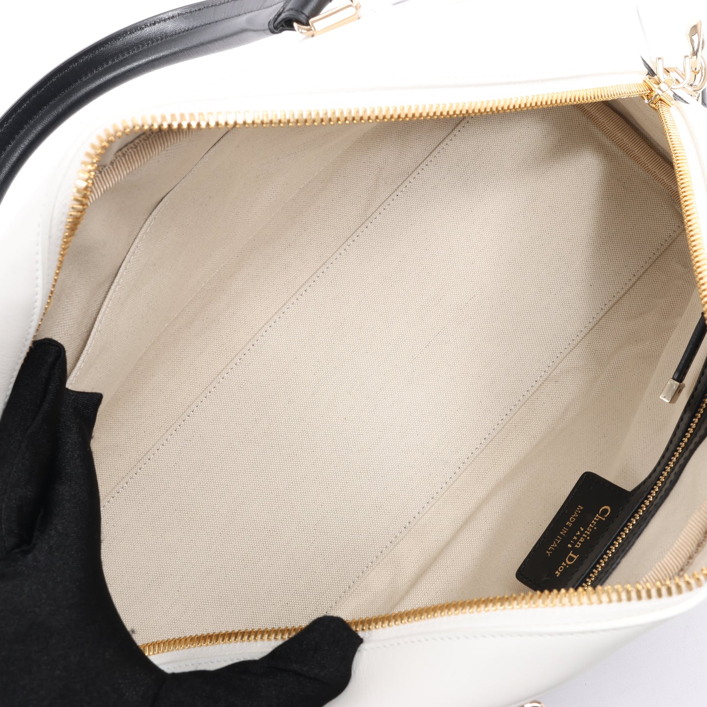 Dior Large Dior Vibe Zip Bowling Bag in Black x White