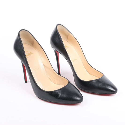 Christian Louboutin Eloise 100 Napa Shiny Heels in Black, Size 38 EU