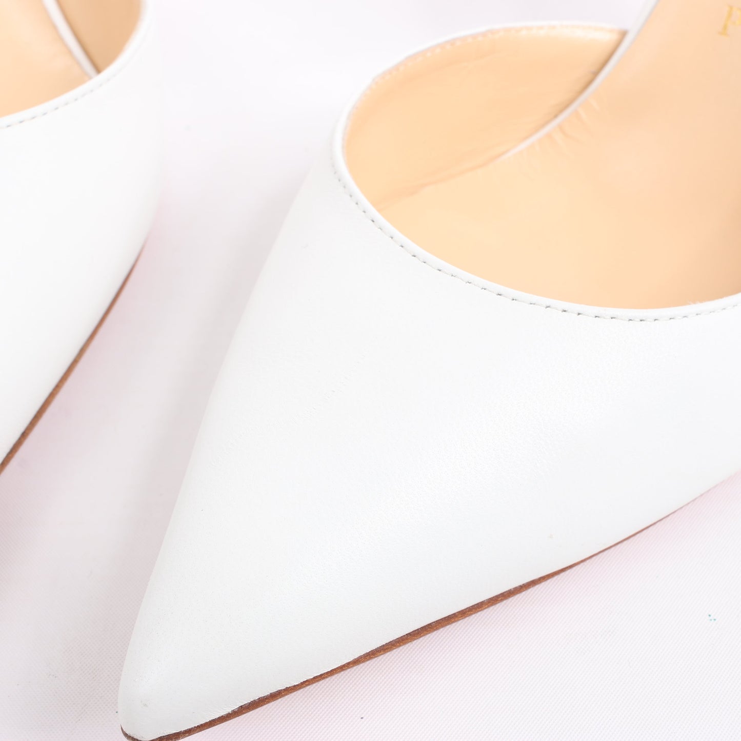 Christian Louboutin Iriza 85 Leather Heels in Bianco, Size 41 EU