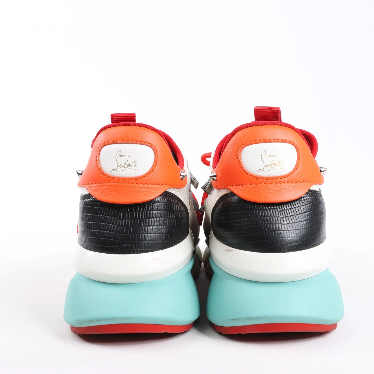 Christian Louboutin Red Runner Leather Sneakers in Multicolor, Size 42 EU