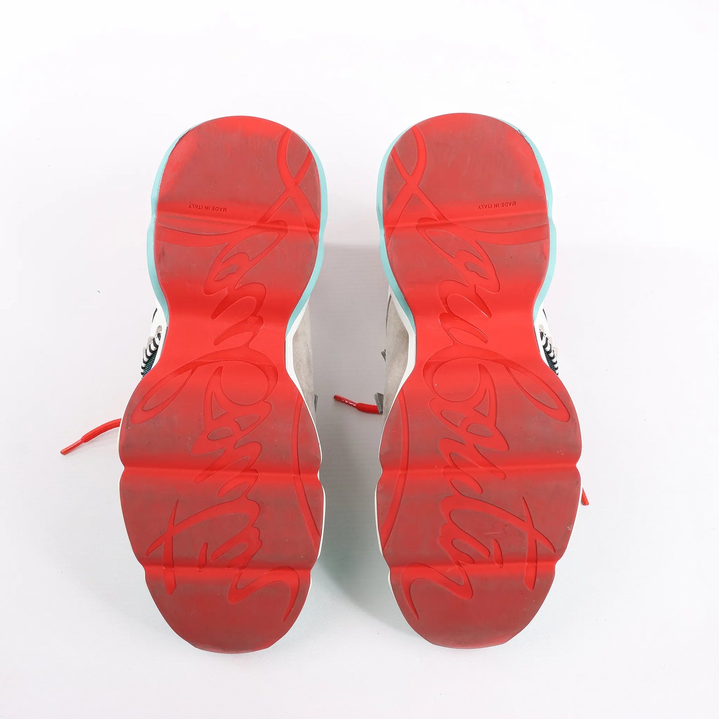 Christian Louboutin Red Runner Leather Sneakers in Multicolor, Size 42 EU