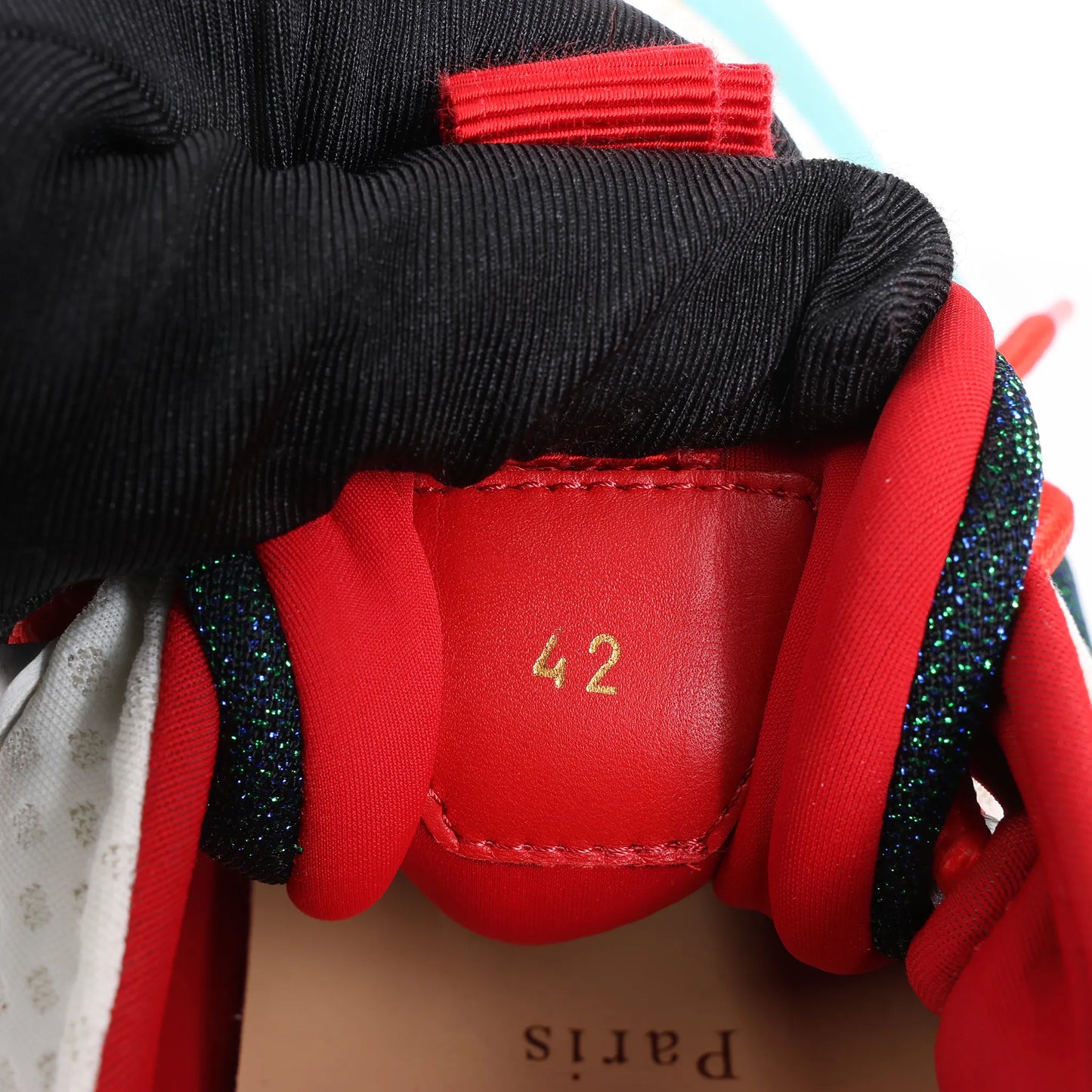 Christian Louboutin Red Runner Leather Sneakers in Multicolor, Size 42 EU