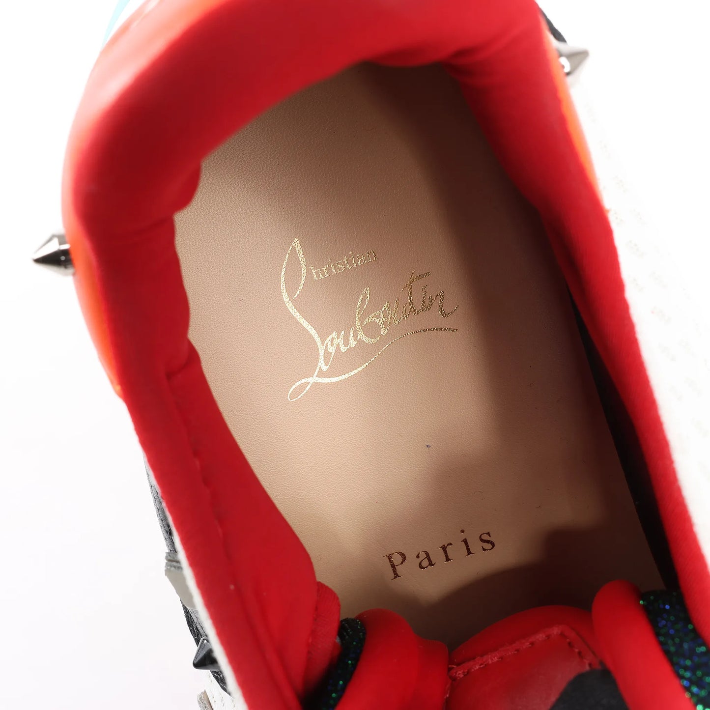 Christian Louboutin Red Runner Leather Sneakers in Multicolor, Size 42 EU