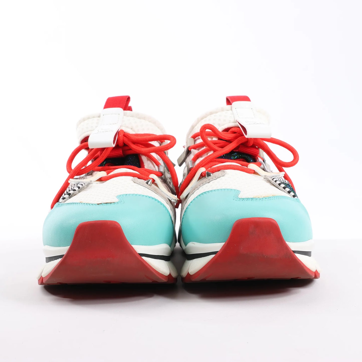 Christian Louboutin Red Runner Leather Sneakers in Multicolor, Size 42 EU