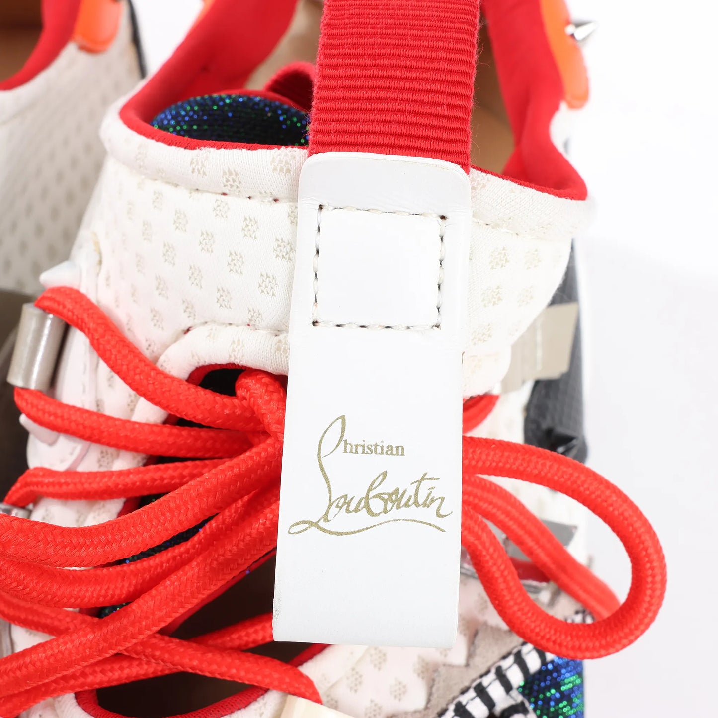 Christian Louboutin Red Runner Leather Sneakers in Multicolor, Size 42 EU