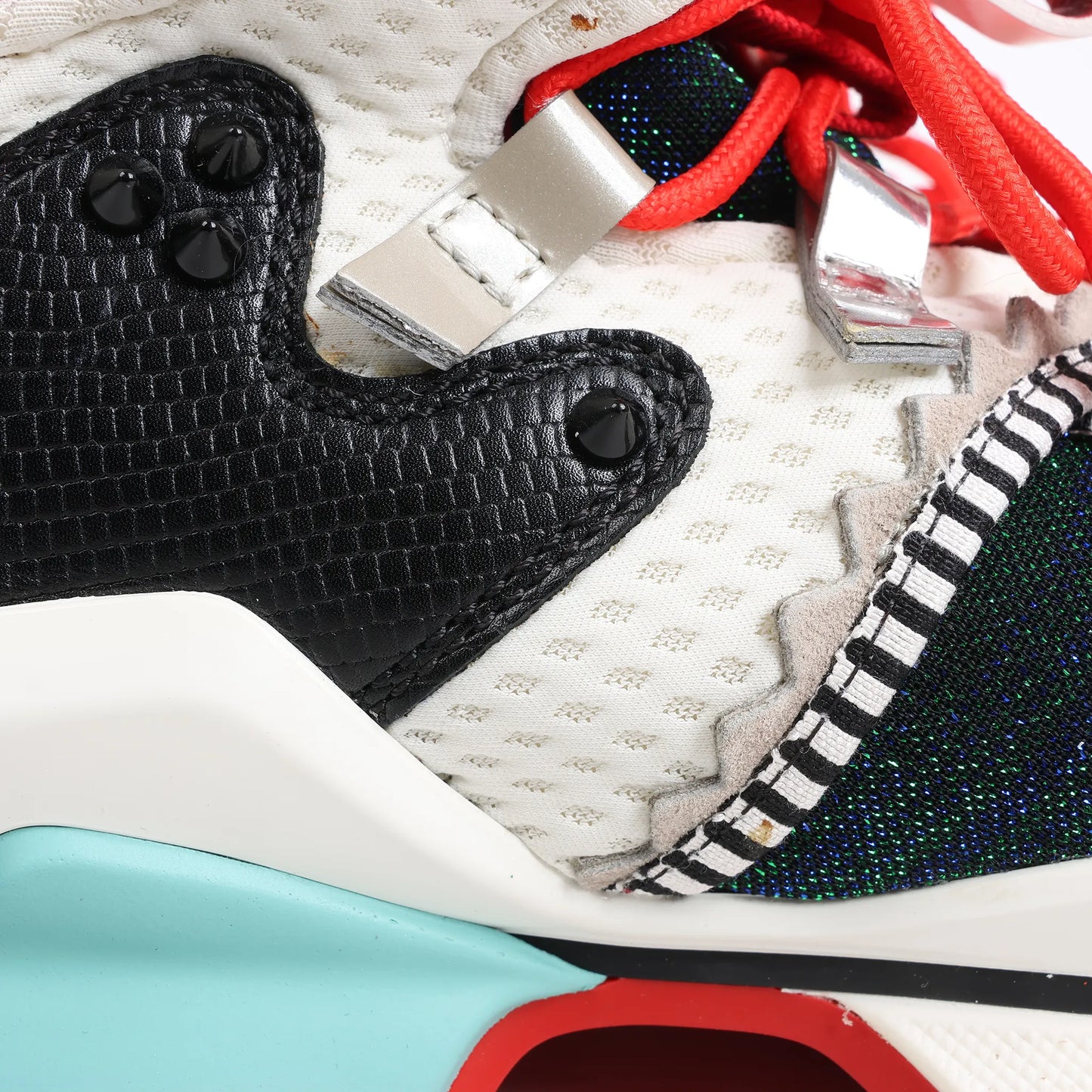 Christian Louboutin Red Runner Leather Sneakers in Multicolor, Size 42 EU