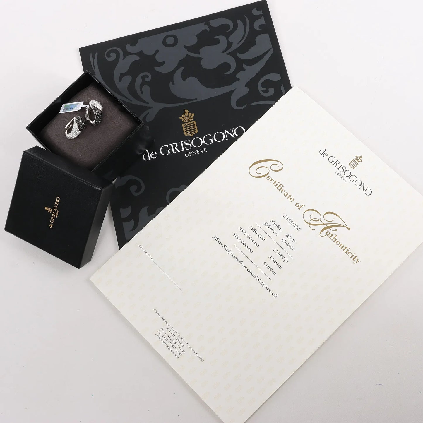 De Grisogono Heart White x Black Diamond WG Earrings