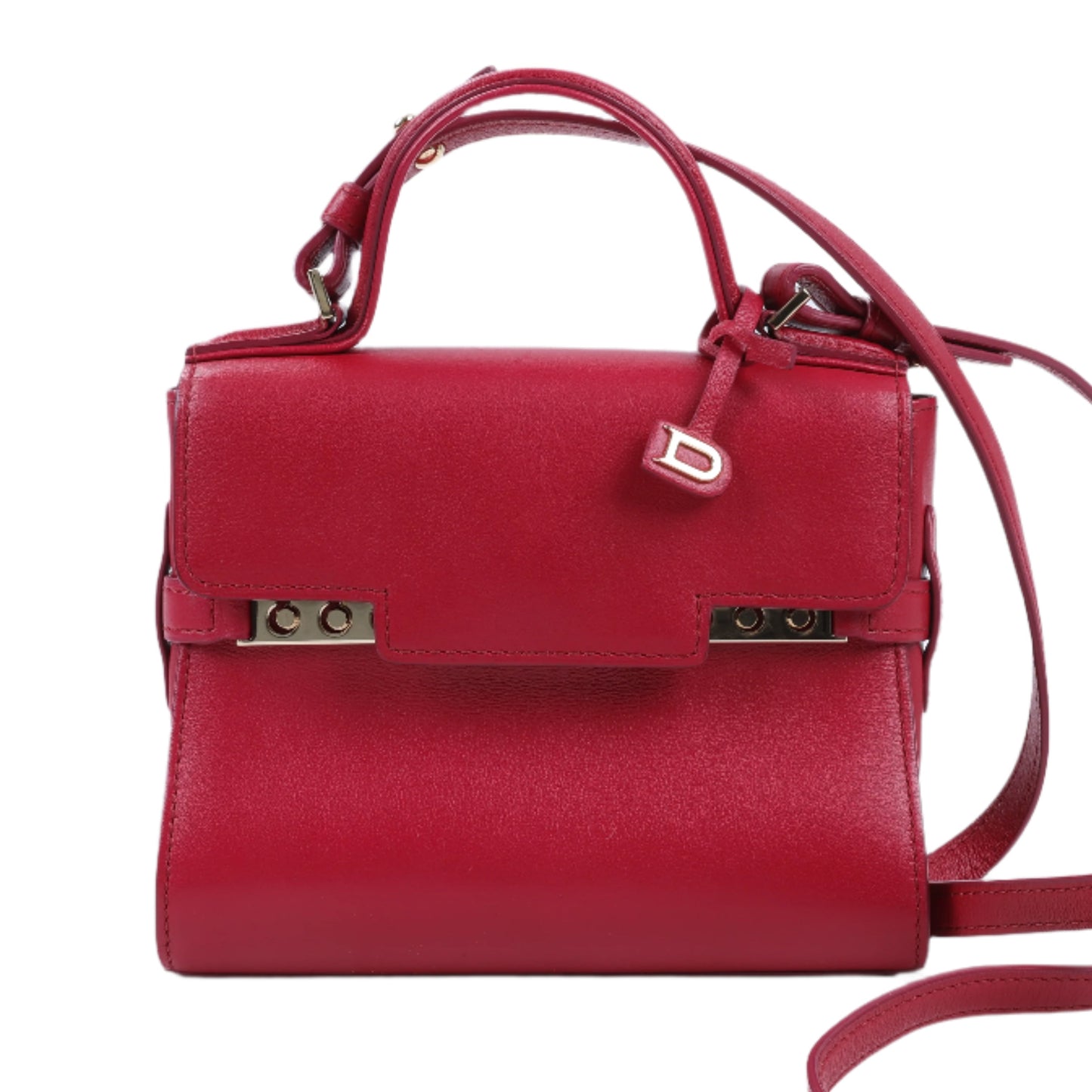 Delvaux Tempete Small Leather 2Way Handbag in Red