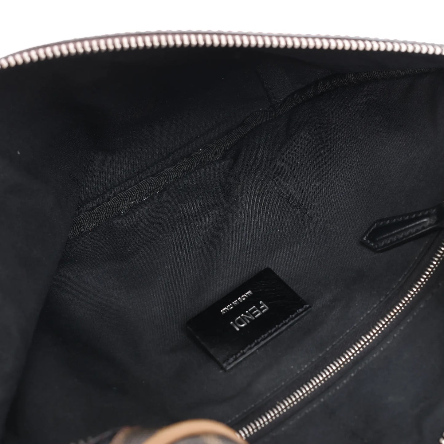 Fendi Diagonal Bi-Color Belt Bag in Tobacco Moro Sand Black