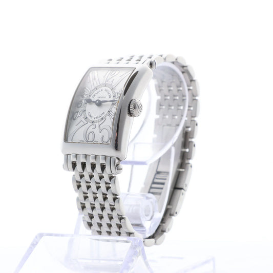 Franck Muller Long Island 902QZ 256 SS QZ Uhr mit silbernem Zifferblatt