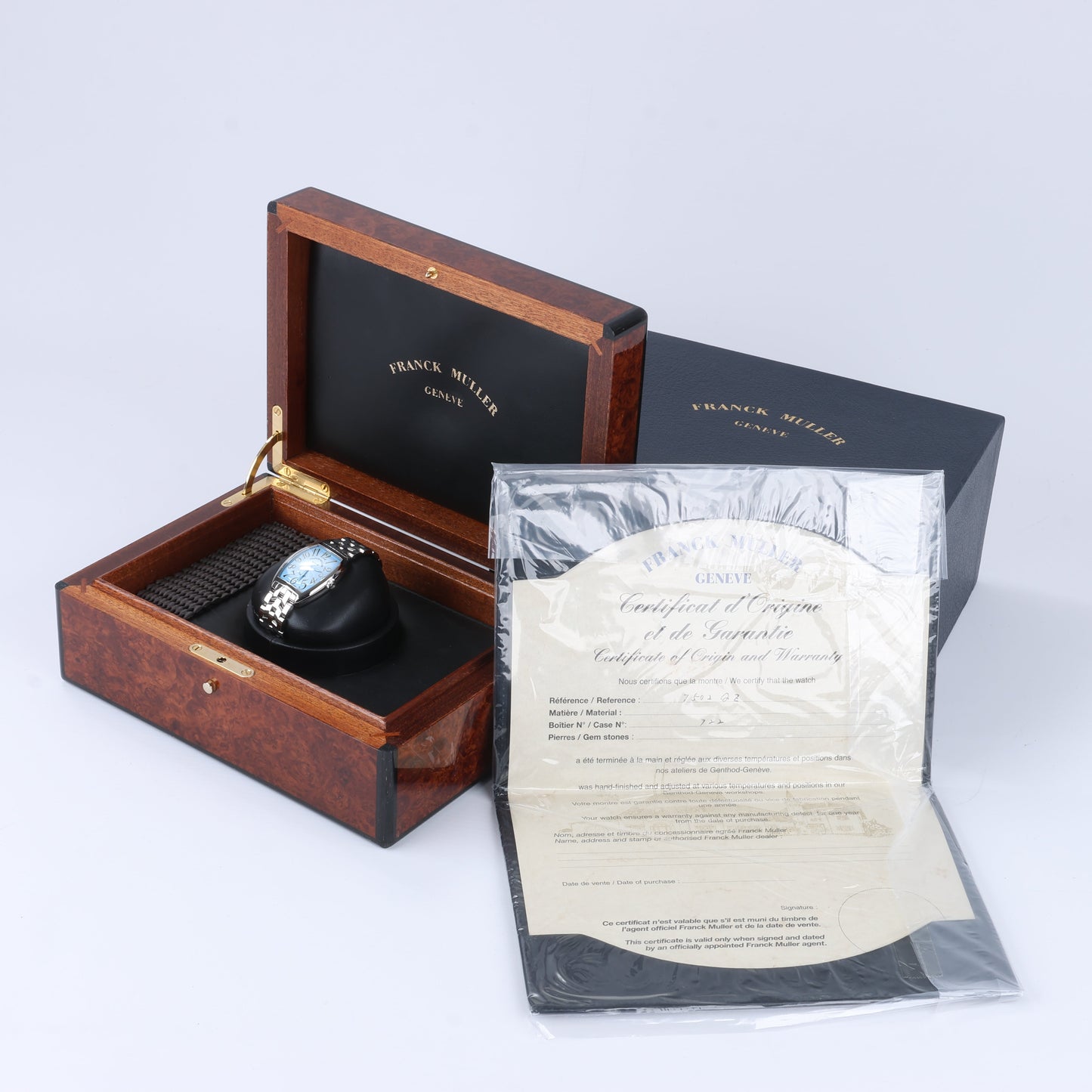 Franck Muller Tonneau Curvex 722 SS QZ Blue-Face Watch