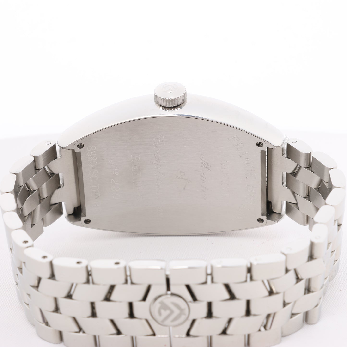 Montre Franck Muller Tonneau Curvex reliefs 8880SCDT REL 230 SS SS AT cadran noir