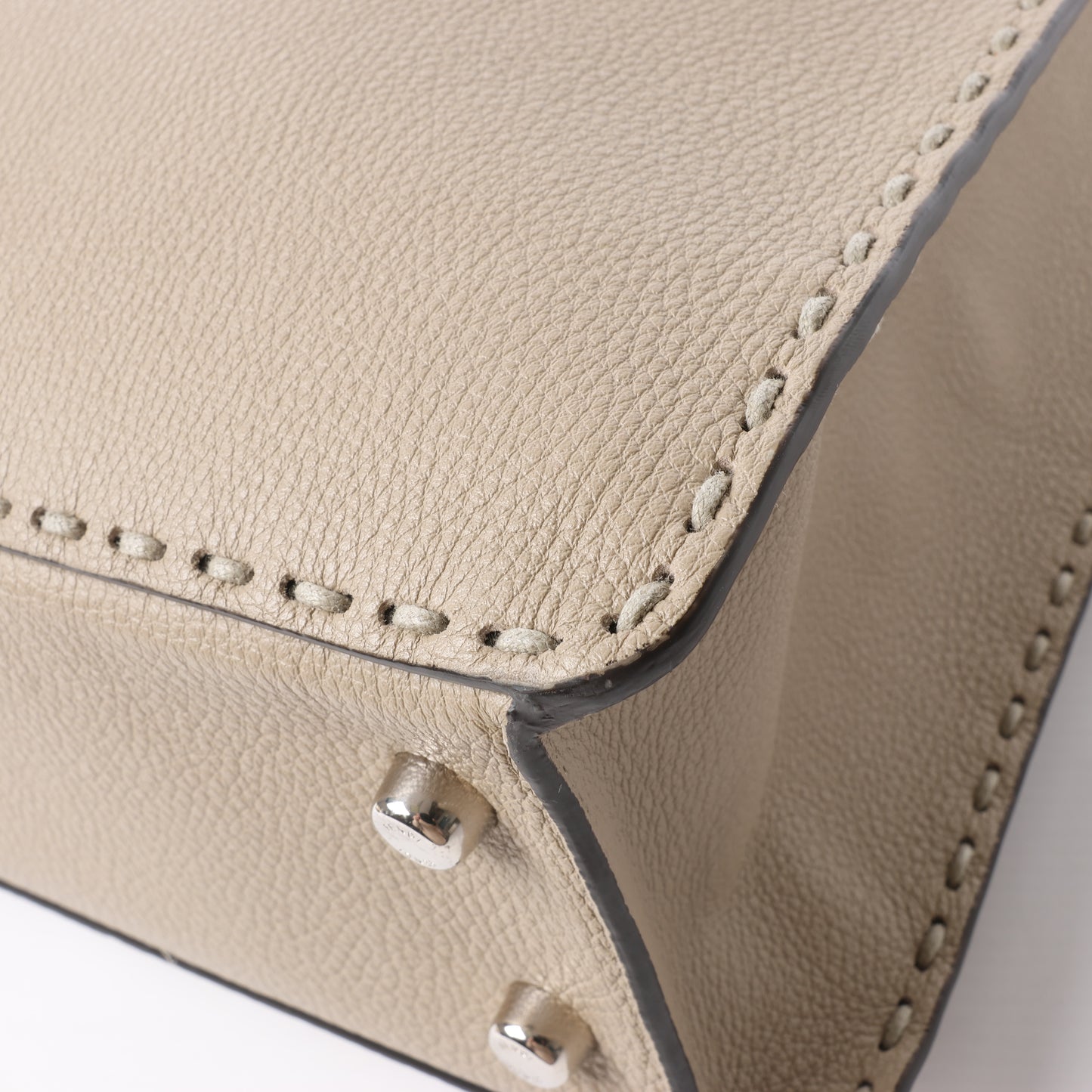 Fendi Peek-a-boo X-light ICU Co., Ltd. Leather Handbag in Beige 7VA528