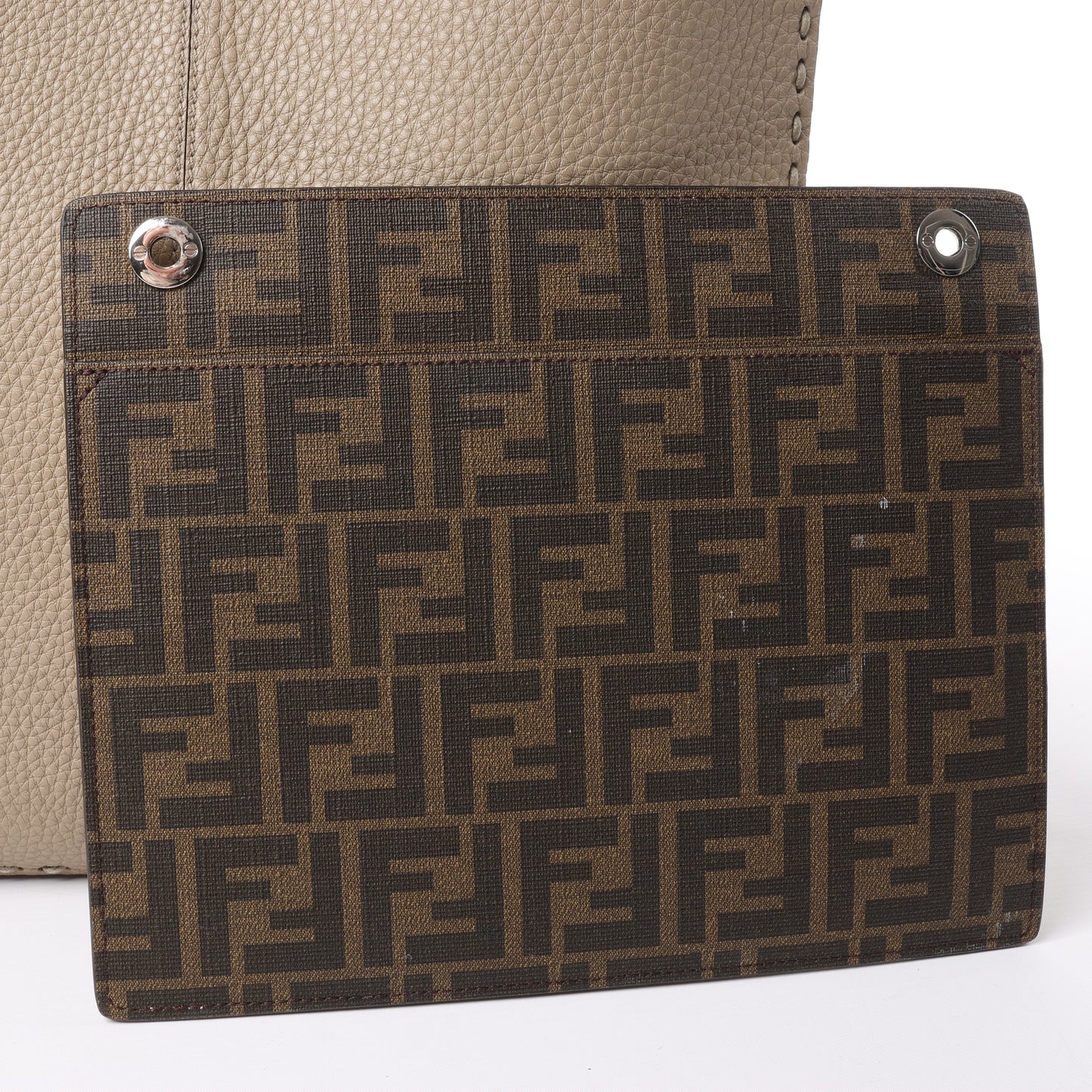 Fendi Peek-a-boo X-light ICU Co., Ltd. Leather Handbag in Beige 7VA528