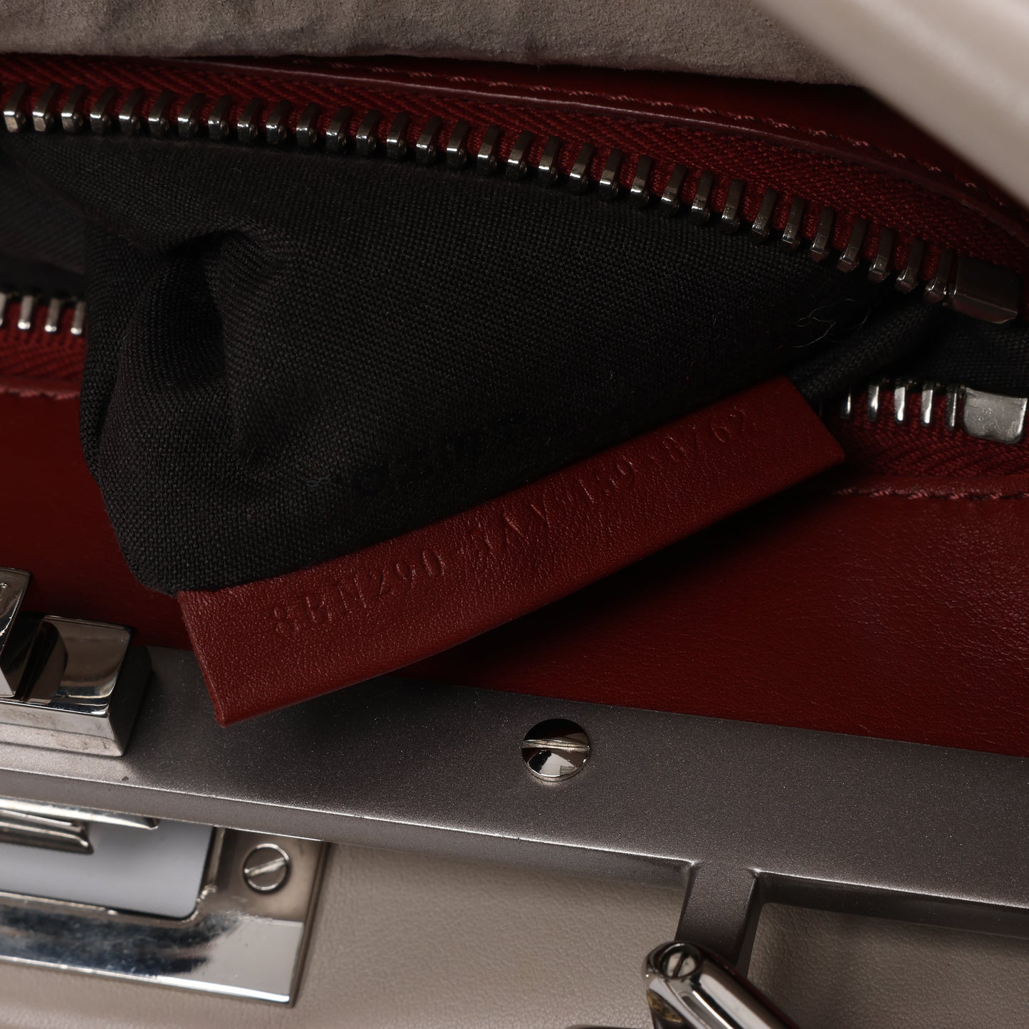 Fendi Peekaboo Regular Leather 2Way Handbag in Gray