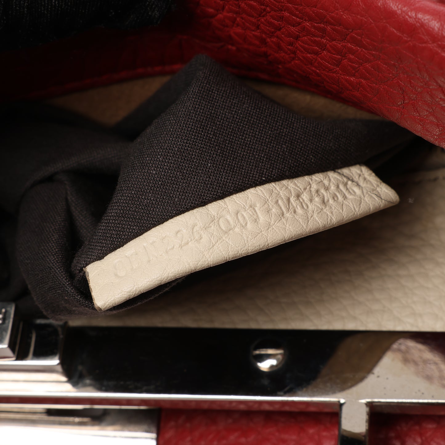 Fendi Peekaboo Regular Selleria Leather 2way Handbag in Red 8BN226