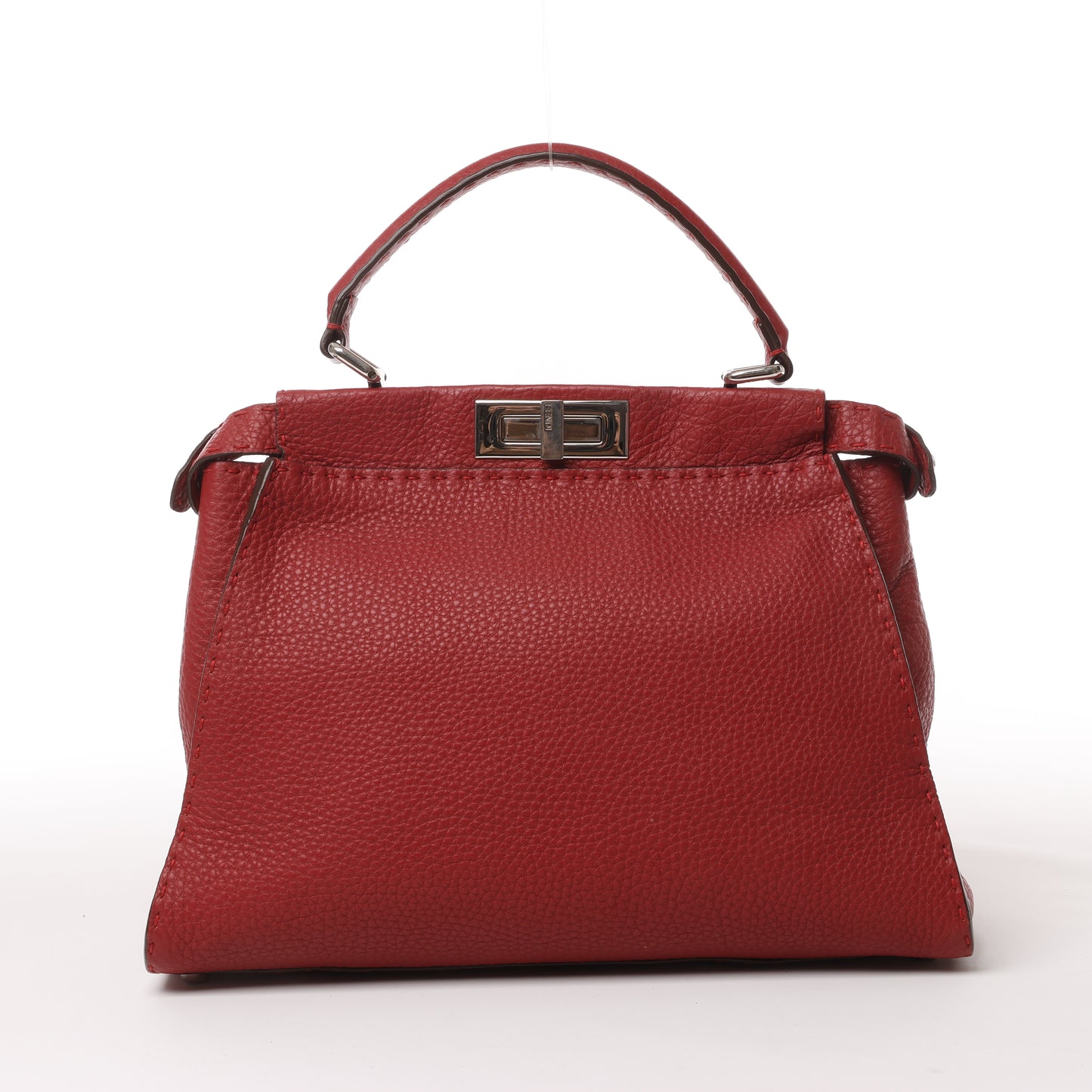 Fendi Peekaboo Regular Selleria Leather 2way Handbag in Red 8BN226
