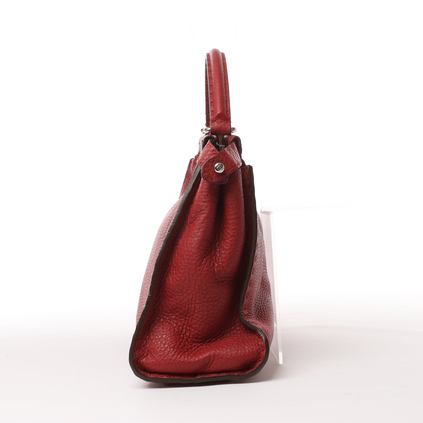 Fendi Peekaboo Regular Selleria Leather 2way Handbag in Red 8BN226