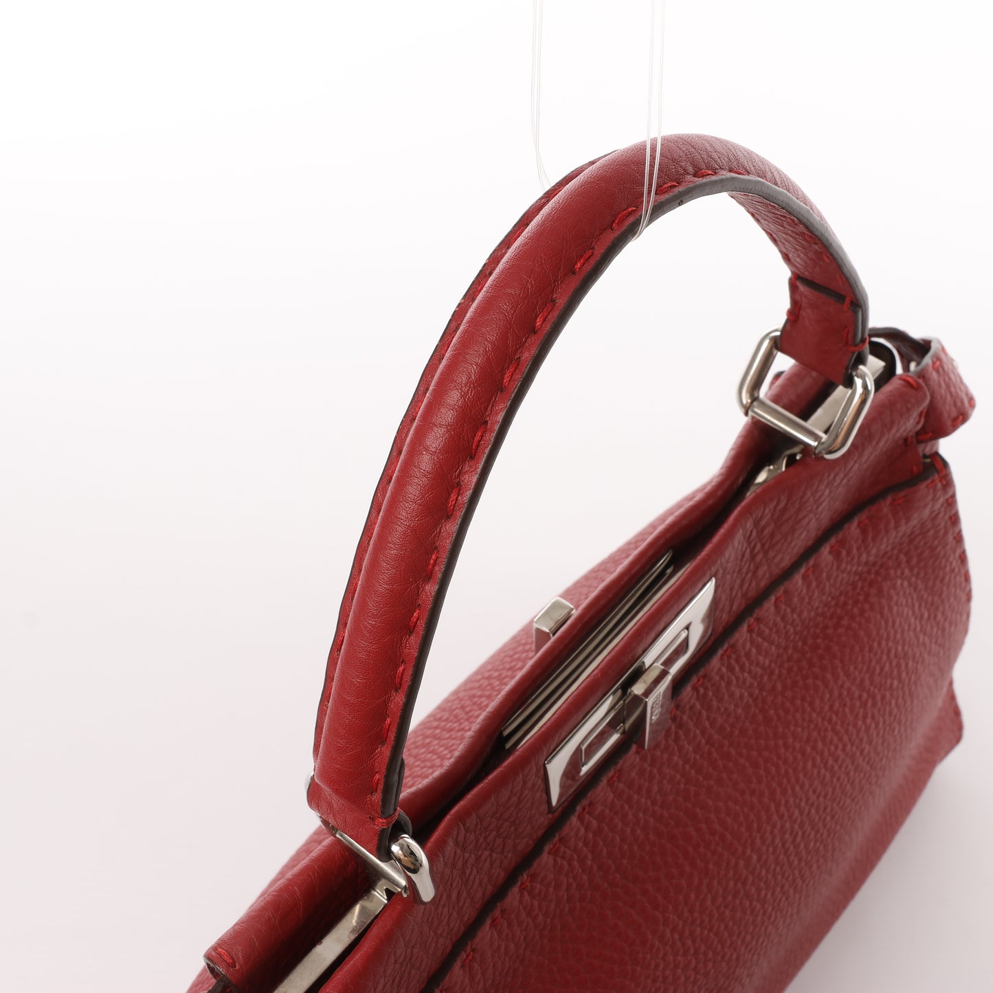 Fendi Peekaboo Regular Selleria Leather 2way Handbag in Red 8BN226