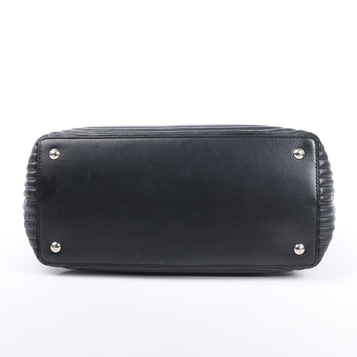 Fendi Dotcom Leather Chain Semi Shoulder Bag in Black