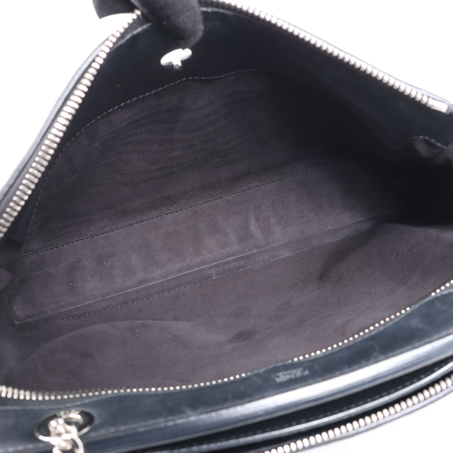 Fendi Dotcom Leather Chain Semi Shoulder Bag in Black