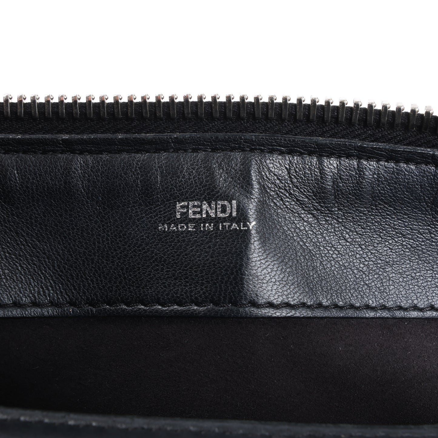 Fendi Dotcom Leather Chain Semi Shoulder Bag in Black