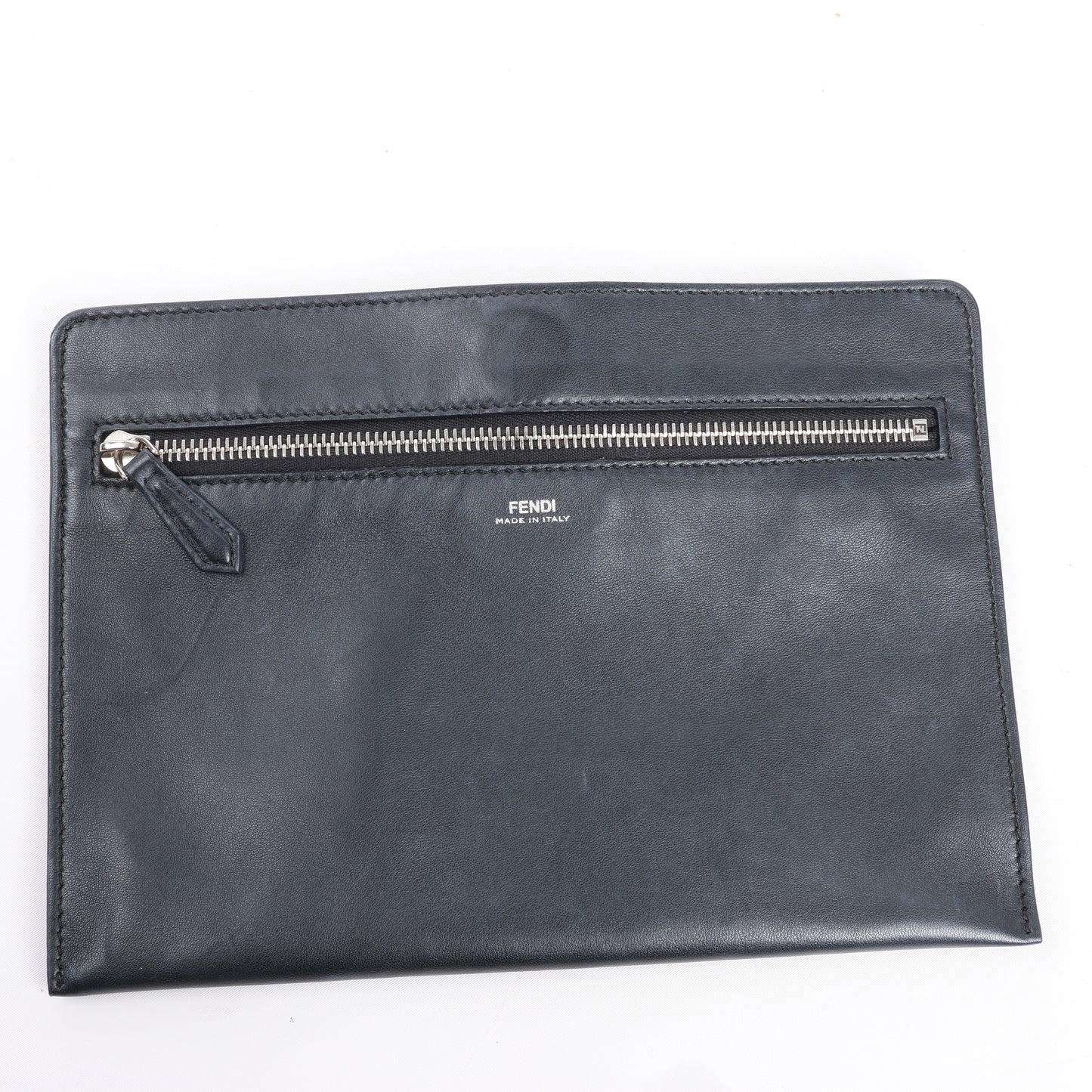 Fendi Dotcom Leather Chain Semi Shoulder Bag in Black