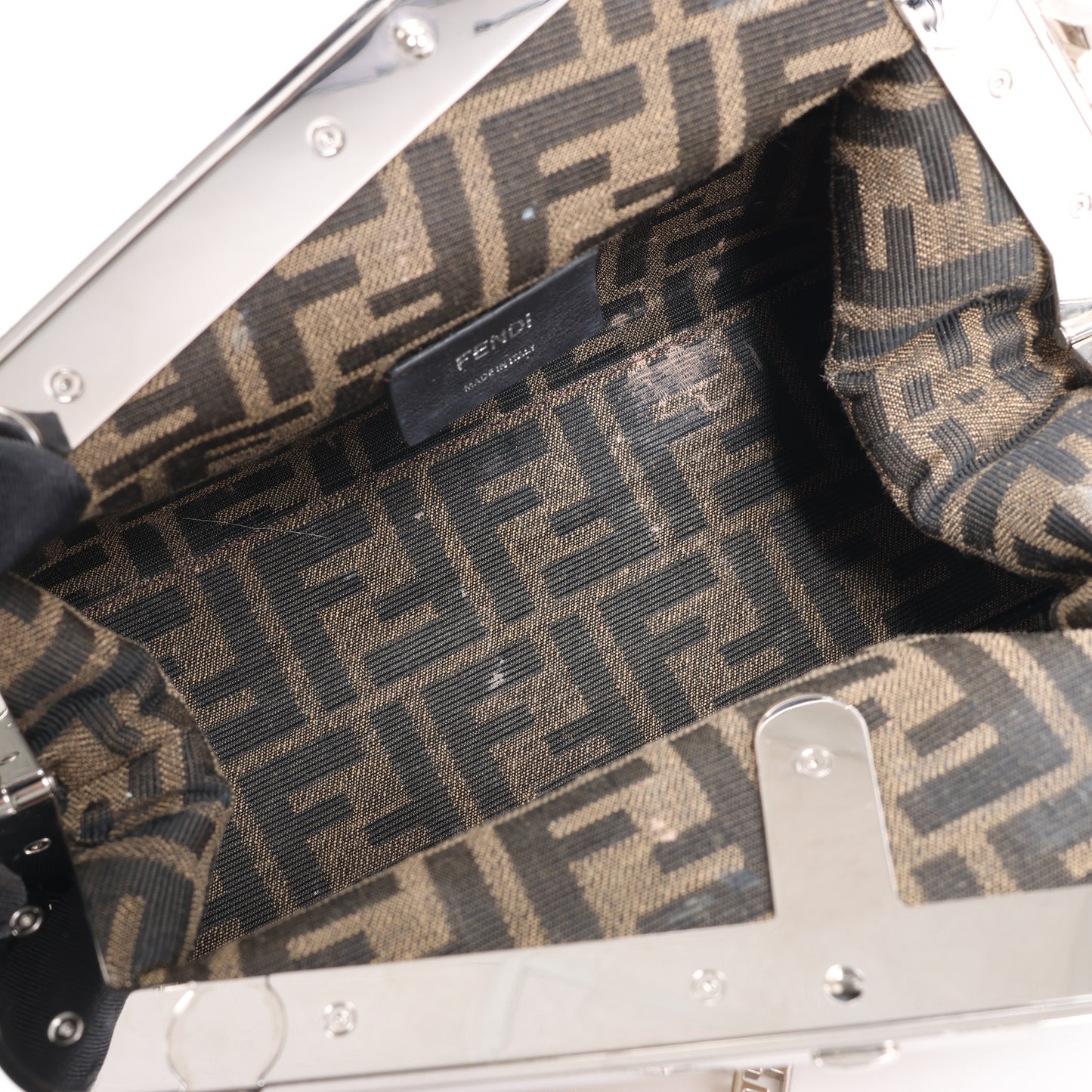 FENDI First Leather x Suede Shoulder bag in Beige 8BP129