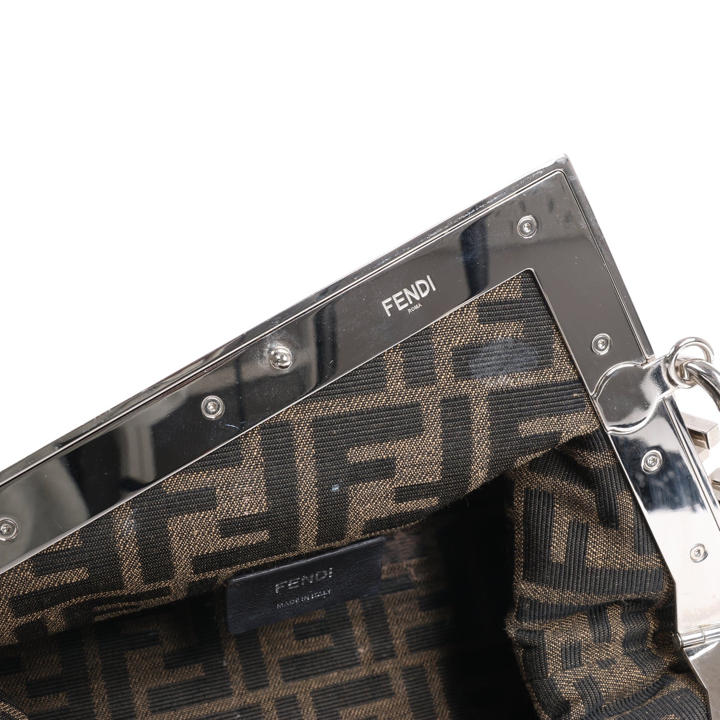 FENDI First Leather x Suede Shoulder bag in Beige 8BP129