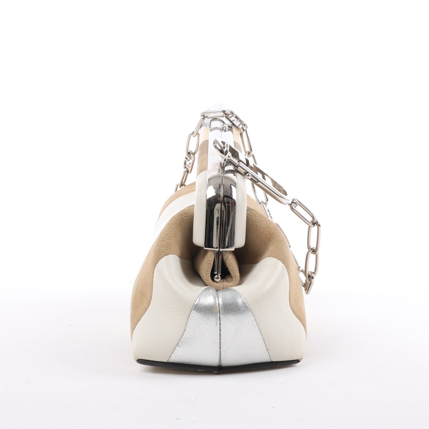 FENDI First Leather x Suede Shoulder bag in Beige 8BP129