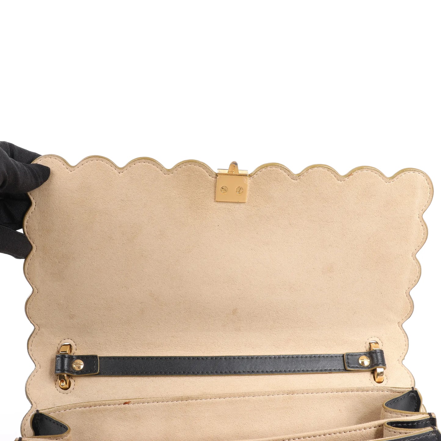 FENDI Kan I Leather 2Way Handbag in Black 8BT283