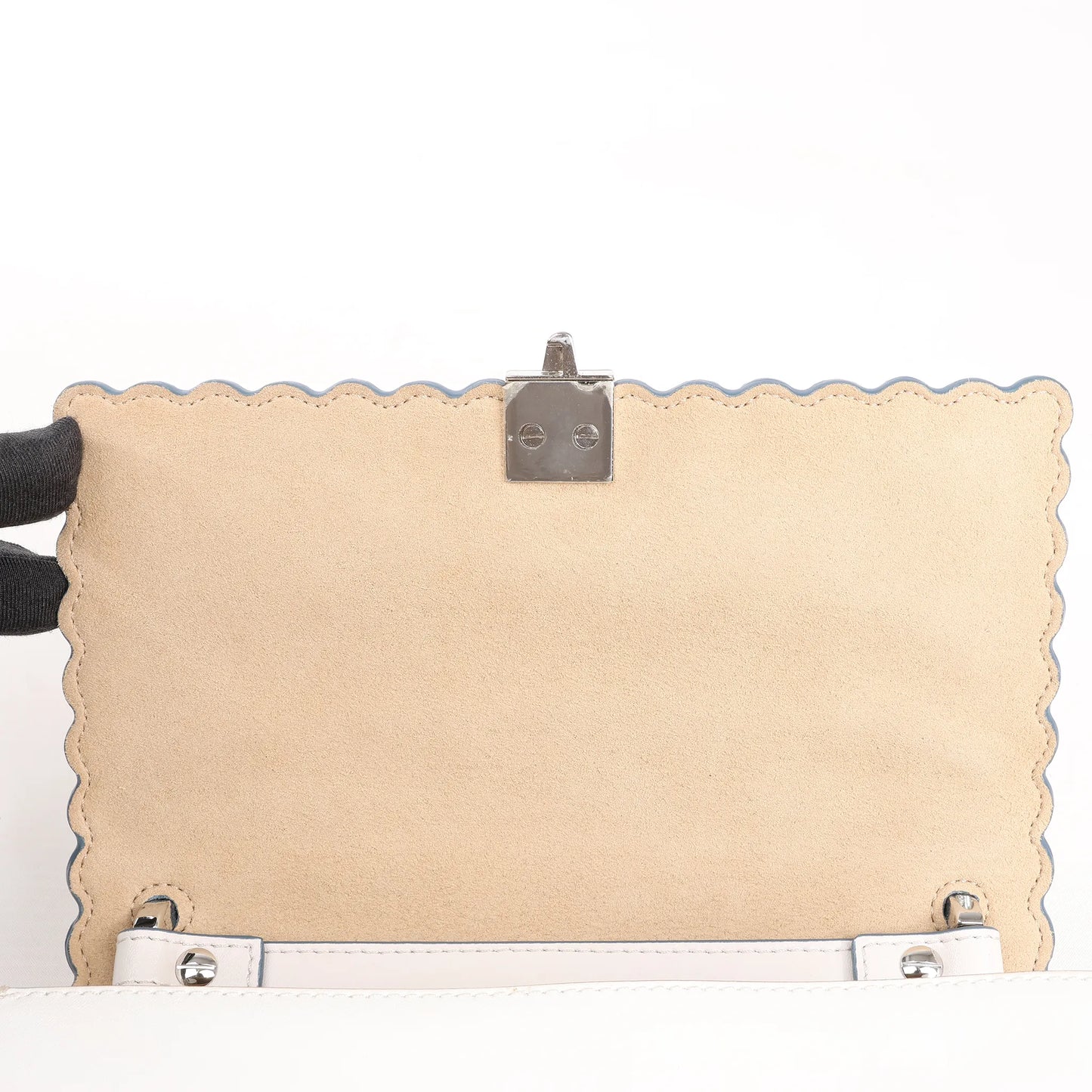 FENDI Mini Kan I Leather Shoulder Bag in White 8M0381