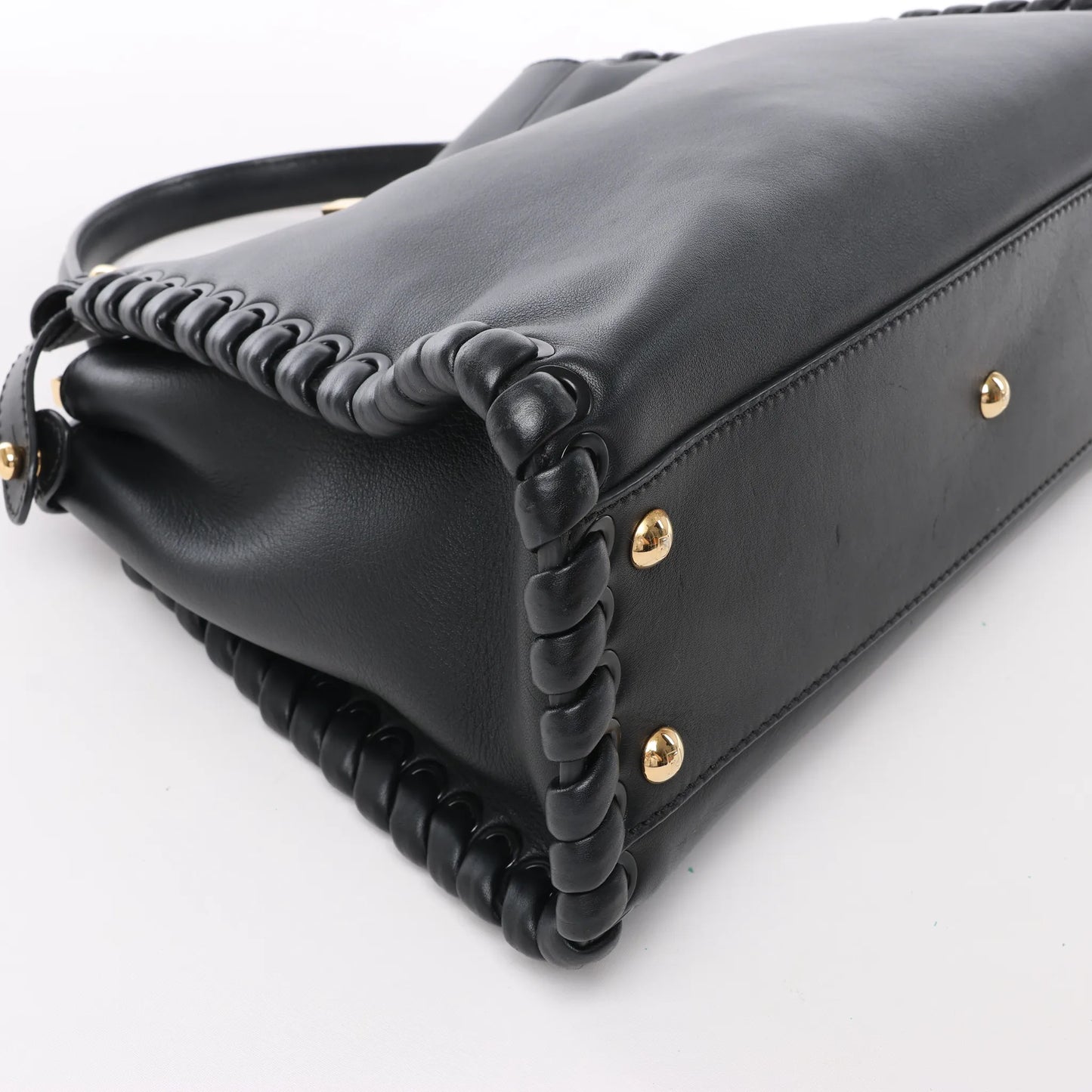 Fendi Peekaboo Regular Leather 2Way Handbag in Black 8BN290
