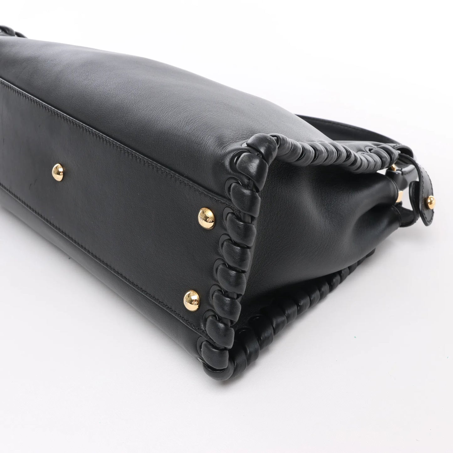 Fendi Peekaboo Regular Leather 2Way Handbag in Black 8BN290