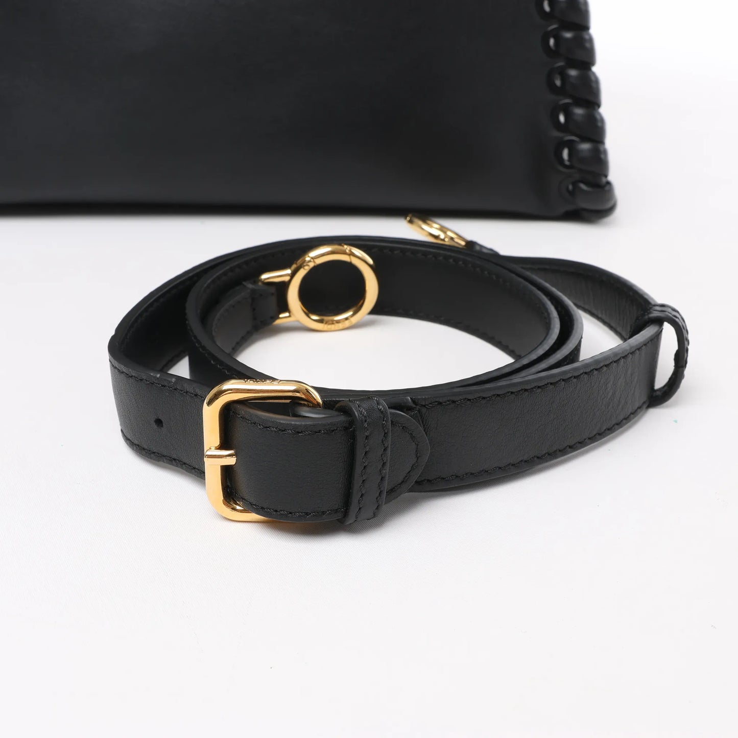 Fendi Peekaboo Regular Leather 2Way Handbag in Black 8BN290