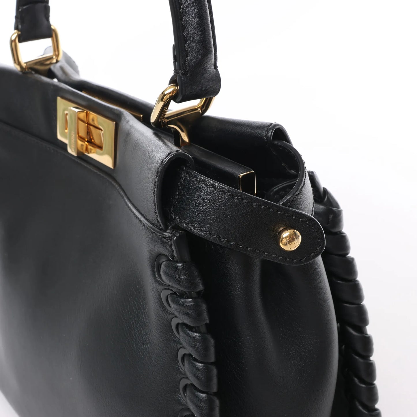 Fendi Peekaboo Regular Leather 2Way Handbag in Black 8BN290