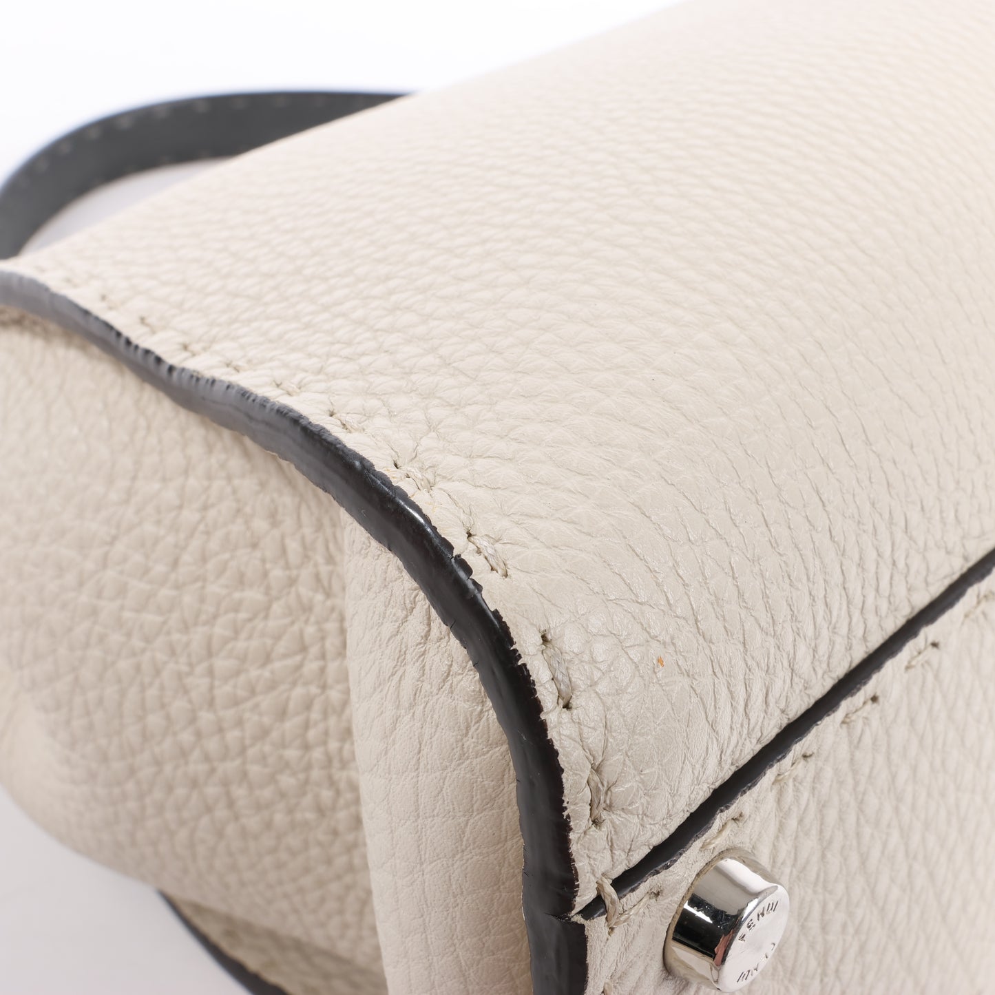 Fendi Peekaboo Regular Selleria Leather 2Way Handbag in Beige 8BN290