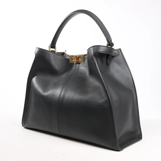 Fendi Peekaboo X-light Large Leather Handbag in Black 8BN304