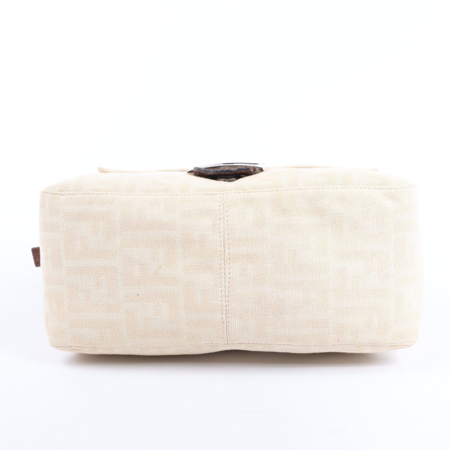 FENDI Mamma Baguette Zucchino Canvas & Leather Shoulder bag in Beige 26325